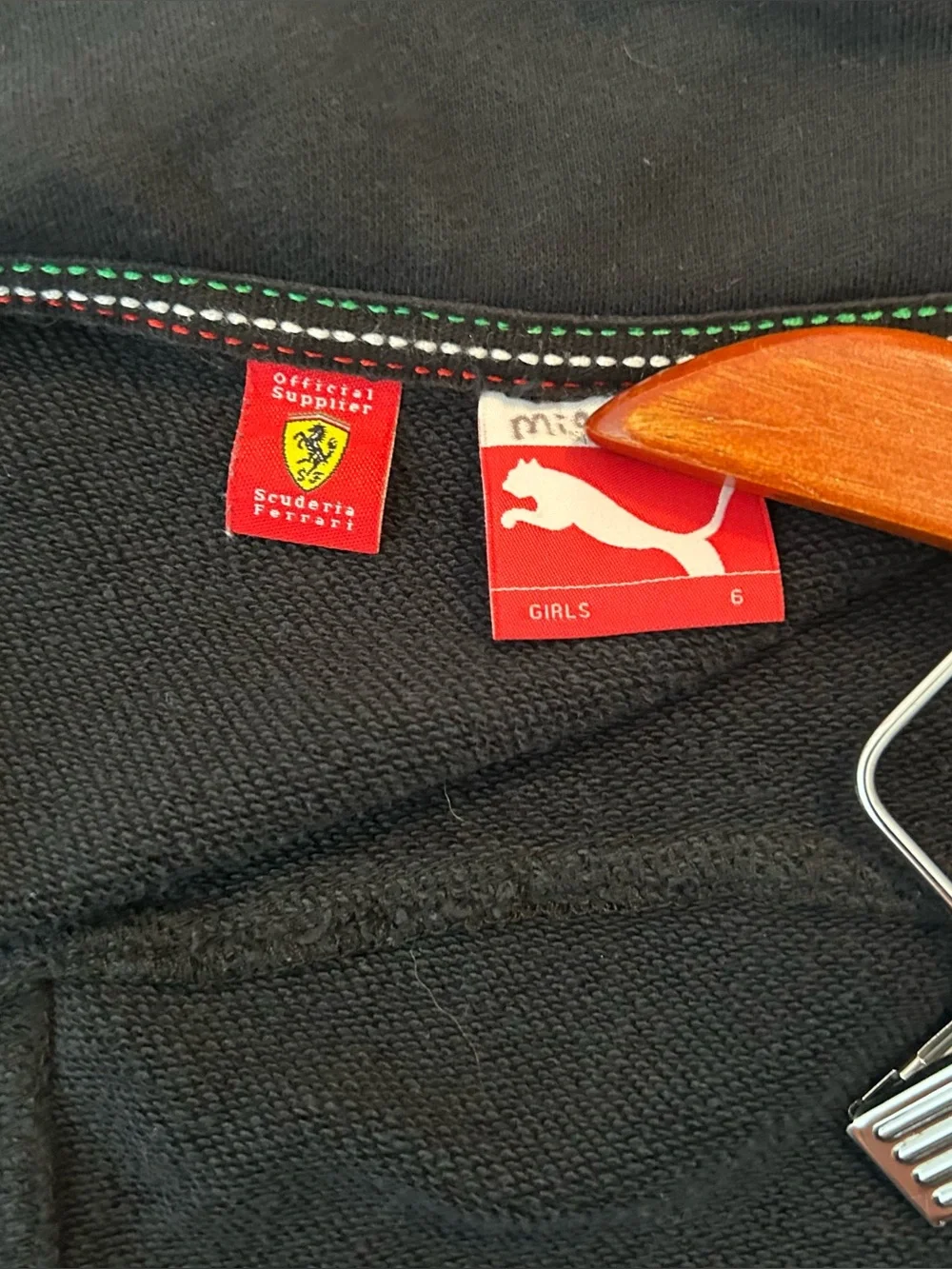 🏎️ Puma x Scuderia Ferrari Girls Track Jacket — Size 6 — Black 🖤